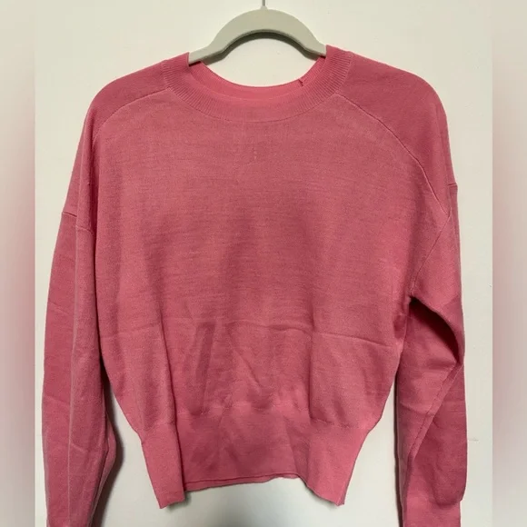 NWOT. Zara wool blend sweater. Round neck, ribbed sleeves. Sits at waist. Pink - Picture 8 of 13